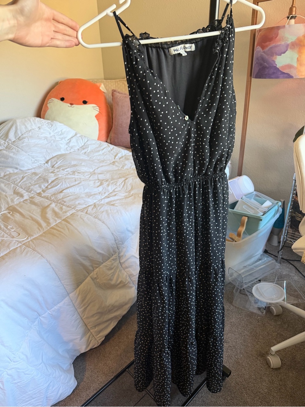 Black Polka Dot Maxi Dress